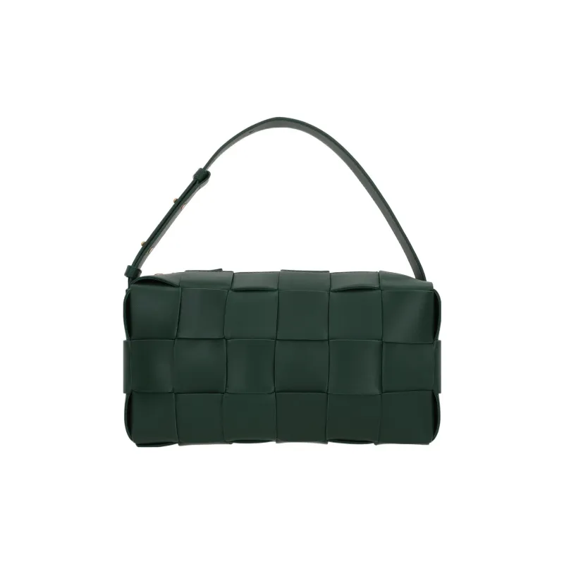 Bottega Veneta Brick Cassette Shoulder Bag Maxi Intrecciato Raintree-0