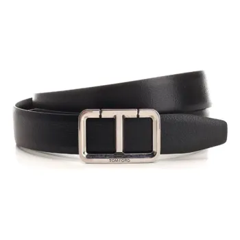 TOM FORD Logo Plaque Buckle Belt