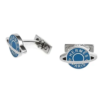 HERMES Cufflinks Men Blue