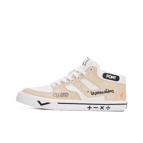 PONY Atop Lightweight Low-Top Skateboard Shoes Unisex Apricot