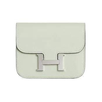 HERMES Constance Slim Evercolor Calfskin Clutch Fanny Pack Wallet Women's 0S Vert Fizz Bubble Green