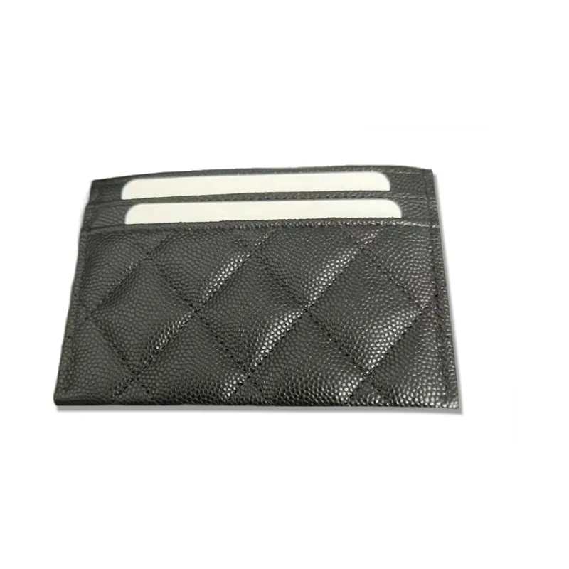 CHANEL Grain Embossed Caviar Calfskin Card Holder Card Holder Women's Black-3
