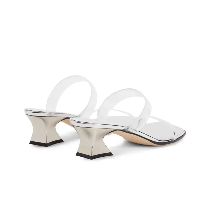 Giuseppe Zanotti 45mm Transparent Mid block Sandals Women's-4