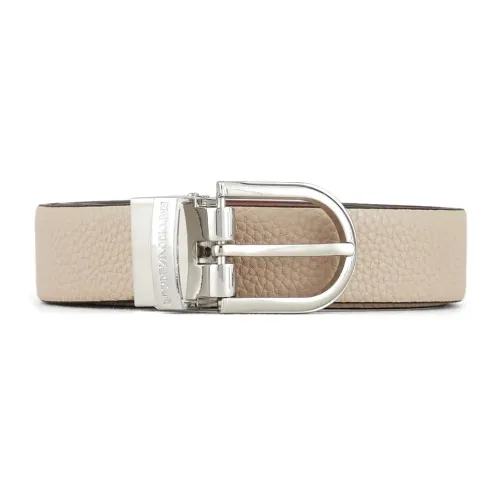 EMPORIO ARMANI Leather Belts Women's Beige/Red Brown