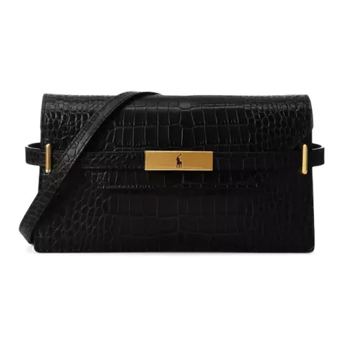 Polo Ralph Lauren Polo ID Leather One Shoulder Crossbody Clutches Regular Women's Black