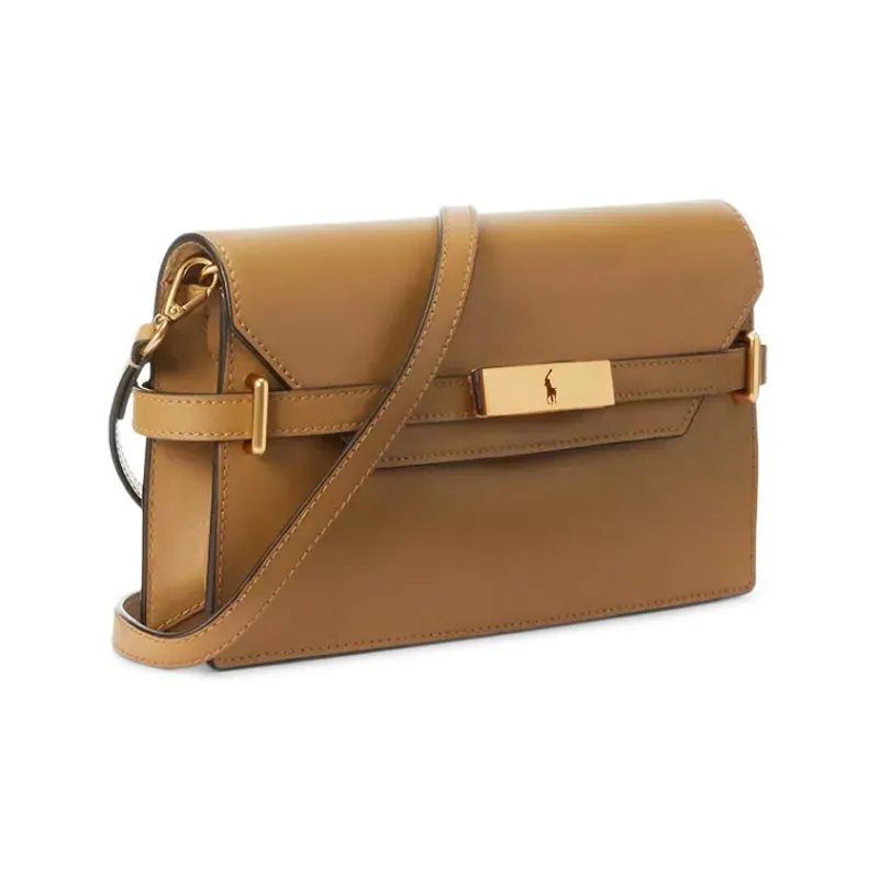 Polo Ralph Lauren Polo ID Leather Shoulder Bag Crossbody Bag Women's Brown-1