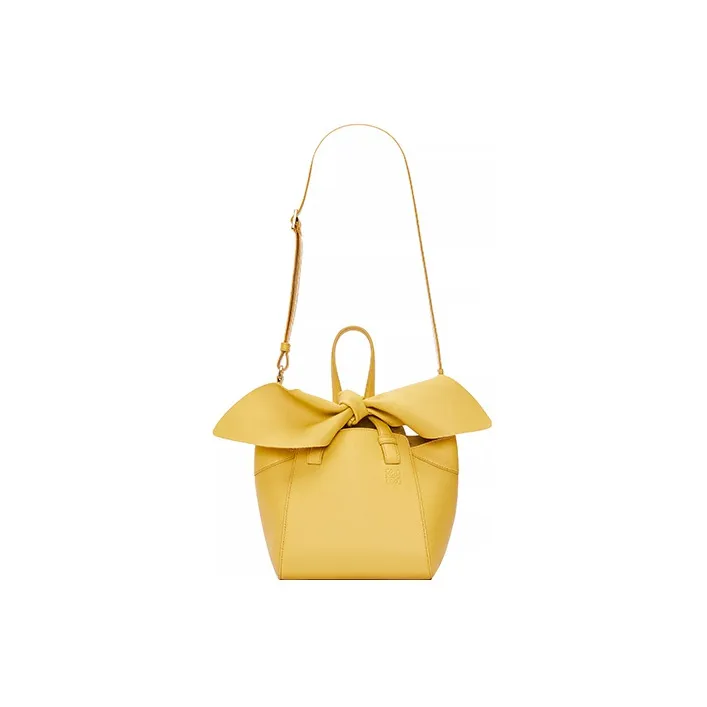 LOEWE Hammock Nugget Nappa Cow Leather Crossbody Bag Shoulder Bag Women's Peach Symbol Yellow-1