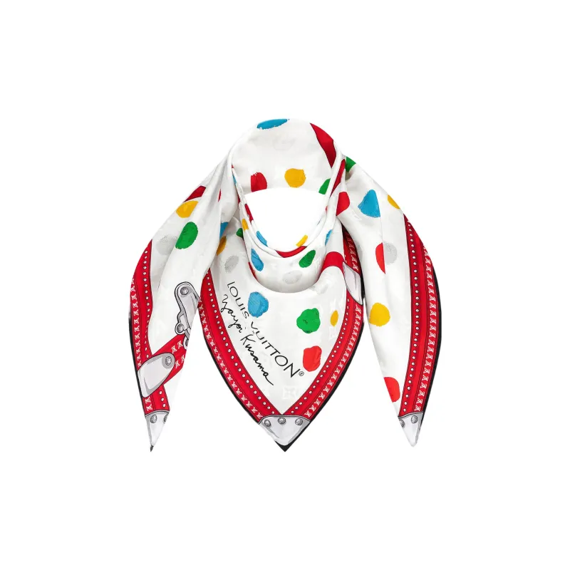 LOUIS VUITTON X Yayoi Kusama Painted Dots Monogram Square 90-2
