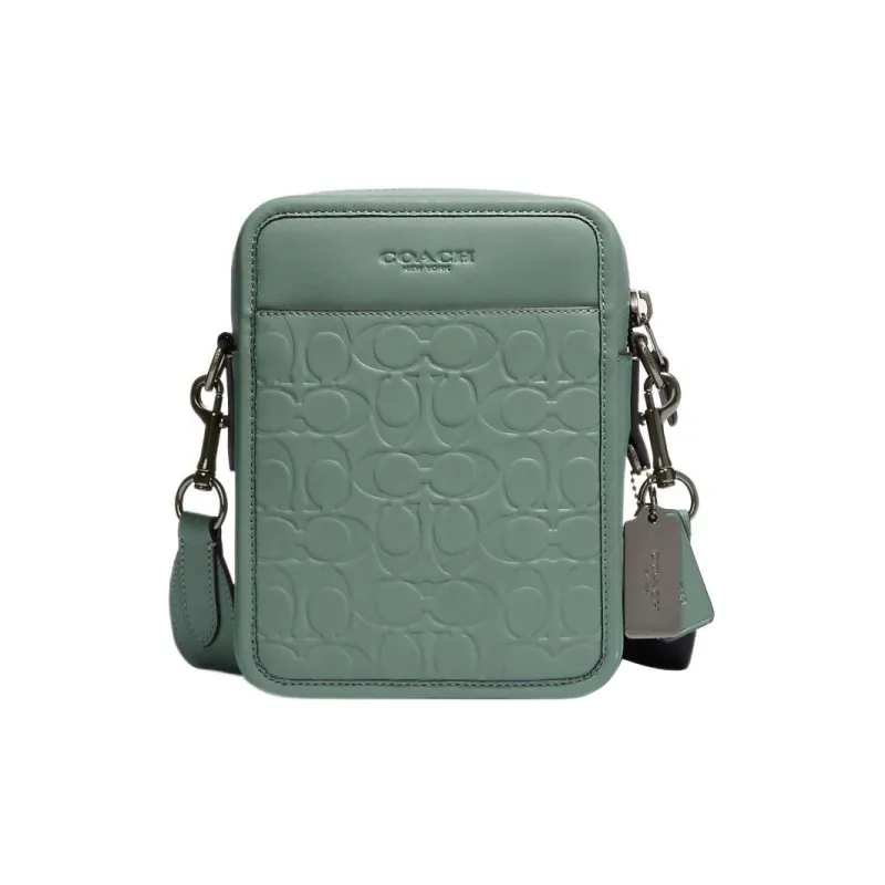 COACH Sullivan Cow Leather Camera Bag Shoulder Bag Crossbody Bag Small Size Men's Green-0
