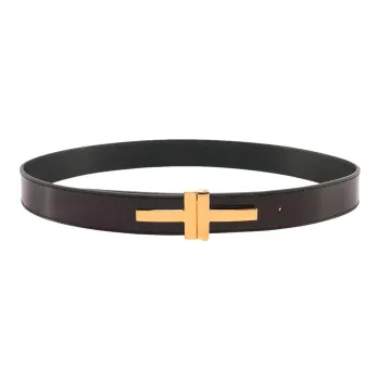 TF Individual Fashion Minimalist Style, Smooth Buckle Belt Men's Brown