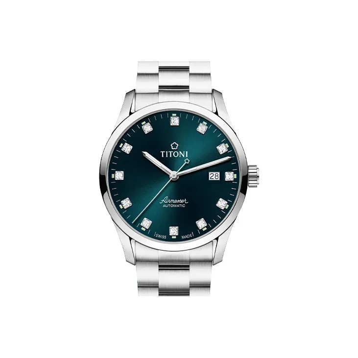 TITONI Airmaster Series Automatic Mechanical Movement Unisex Watch 39 Green Dial 83743 S 682+23743 S 682-1