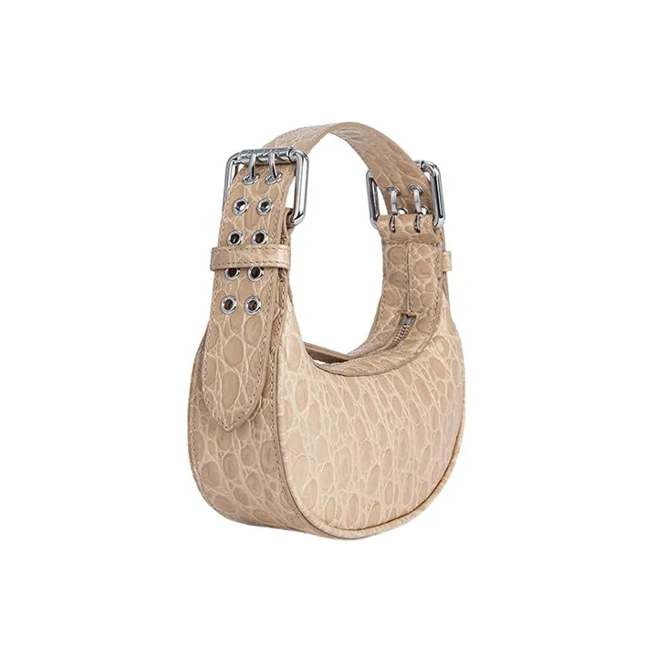 By Far Crocodile-Embossed Shoulder Bag-1