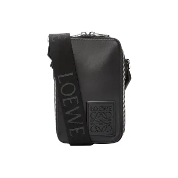 LOEWE Cow Leather Handheld Shoulder Bag, Crossbody Bag Regular Men's Black