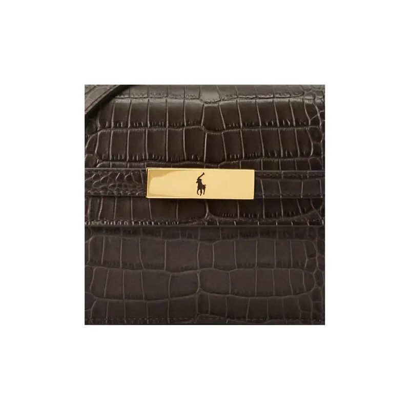 Polo Ralph Lauren Polo ID Leather One Shoulder Crossbody Clutches Women's Brown-4