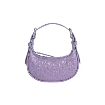 By Far Embossed Zipped Mini Shoulder Bag