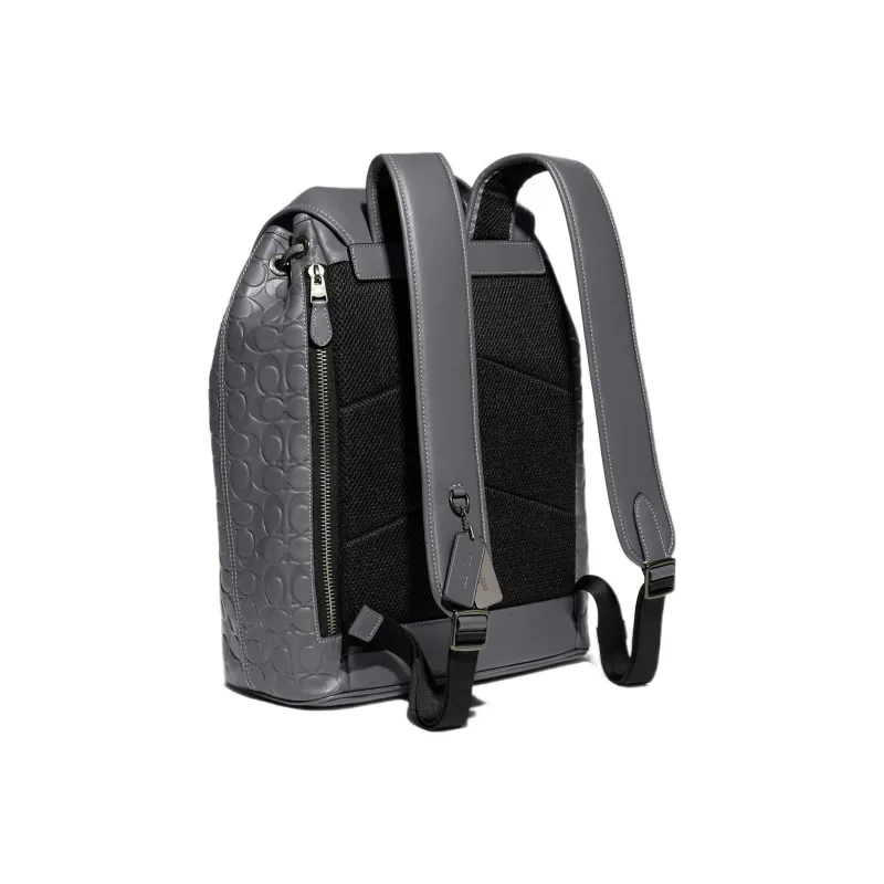 COACH Sullivan Cow Leather Patchwork With Fabric Backpack Large Size Men's Gray-1