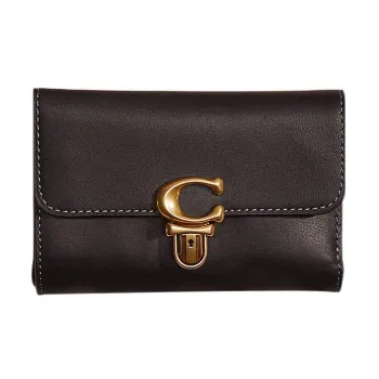 COACH Studio Glove Tanning Card Holder Wallet Medium Size Women's Black