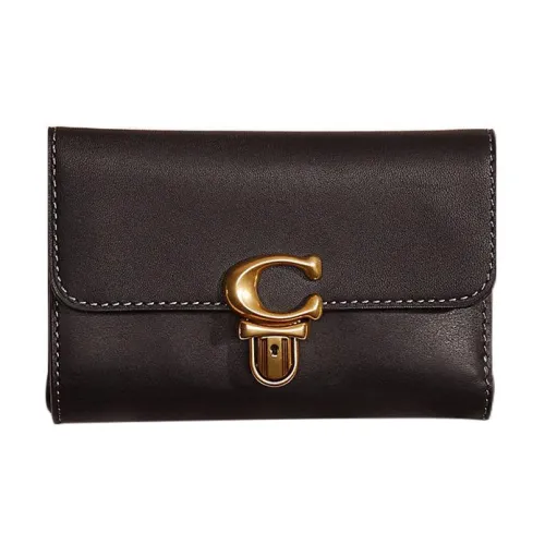 COACH Studio Glove Tanning Card Holder Wallet Medium Size Women's Black