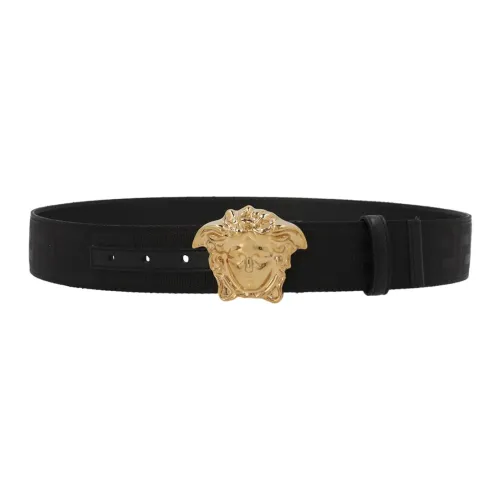 VERSACE Leather Belts Unisex Black