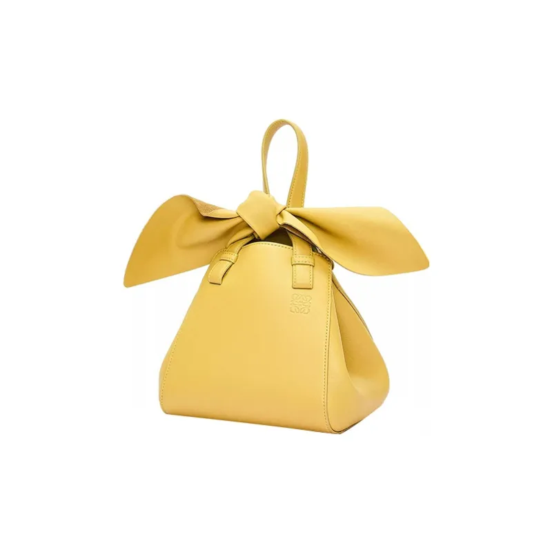 LOEWE Hammock Nugget Nappa Cow Leather Crossbody Bag Shoulder Bag Women's Peach Symbol Yellow-2