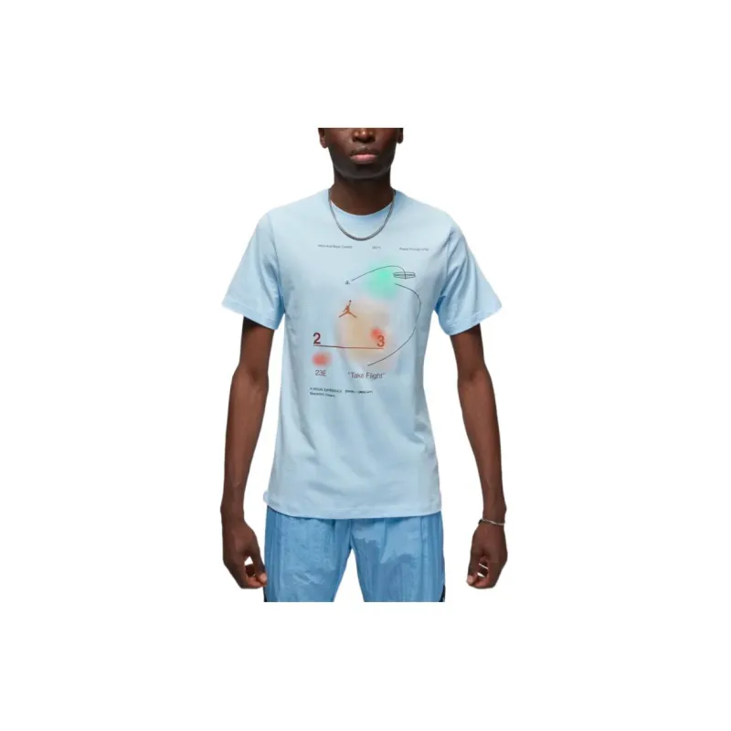 Jordan T Shirts Men Light Blue-0
