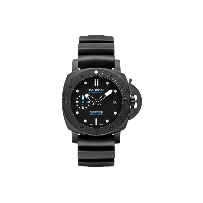 PANERAI SUBMERSIBLE Collection Automatic Mechanical Movement Men's Watch 42mm Black Dial Rubber Strap-0