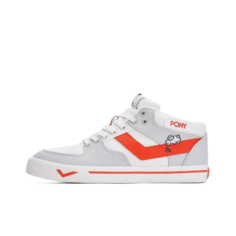 PONY Atop Low Top Skateboard Shoes Unisex Red Gray-0