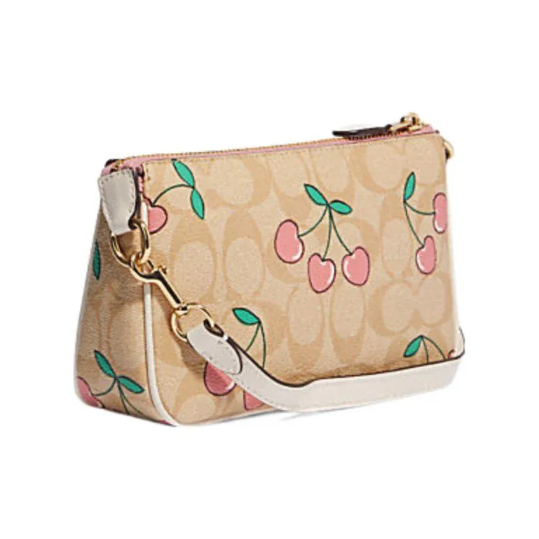 COACH Nolita Artificial Leather Wrist Bags Clutches Small Size Women's Khaki-1