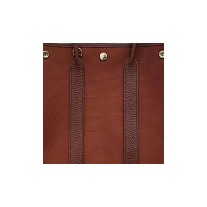 HERMES Garden Party Canvas With Leather Portable One Shoulder Canvas Bag Crossbody Bag Women's Maroon/Burgundy-3