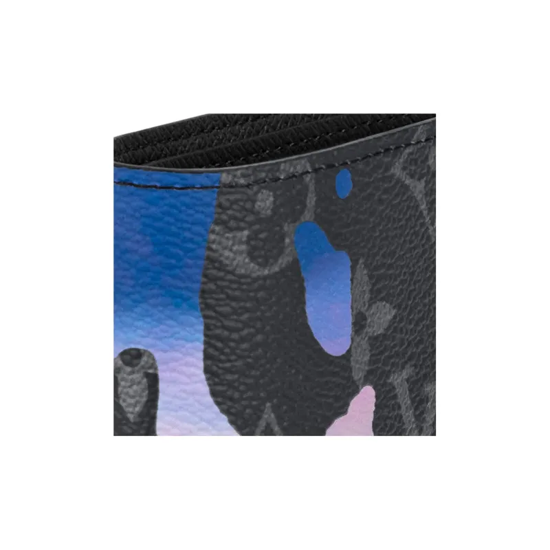 LOUIS VUITTON Multiple Wallet Sunrise Monogram Eclipse Black/Grey/Multi-5