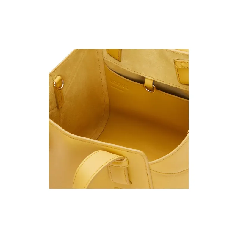 LOEWE Hammock Nugget Nappa Cow Leather Crossbody Bag Shoulder Bag Women's Peach Symbol Yellow-6