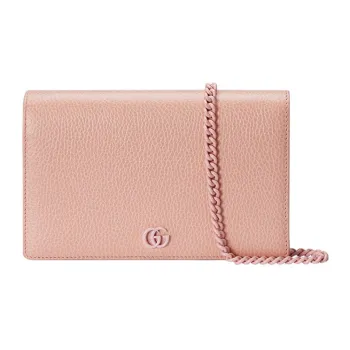 GUCCI GG Marmont Leather Chain Bag, Wallet, Shoulder Bag, Crossbody Bag Mini Women's Light Pink