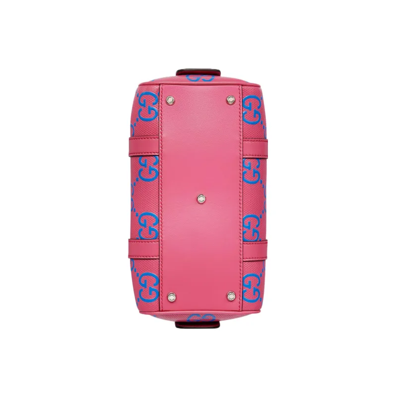 GUCCI Leather Cylinder Bag Handbag Shoulder Bag Crossbody Bag Travel Bag Mini Women's Pink-6
