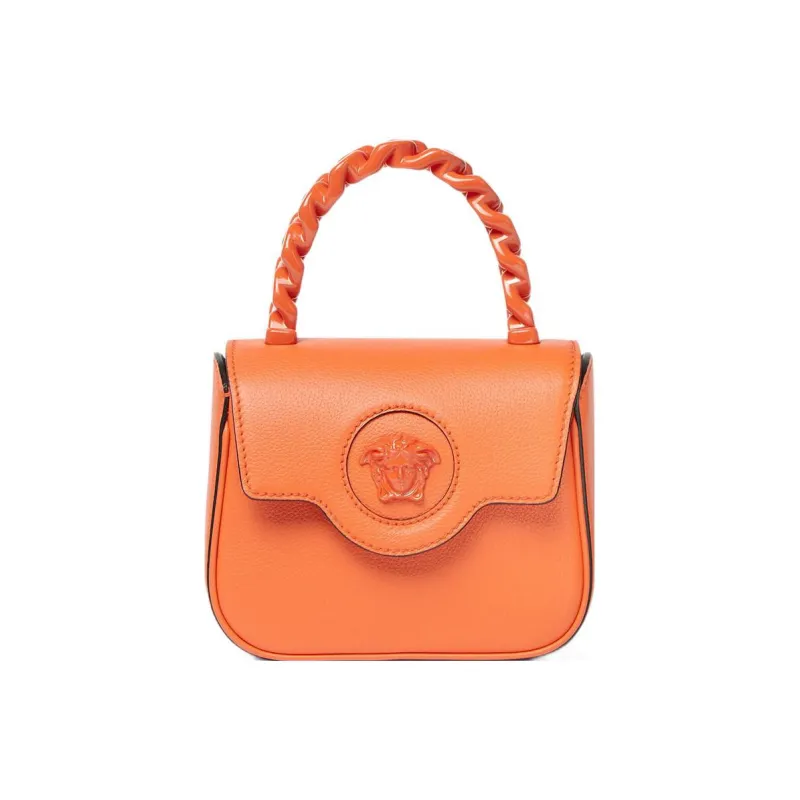 VERSACE La Medusa Calfskin Shoulder Bag Crossbody Bag Handbag Mini Women's Orange-0