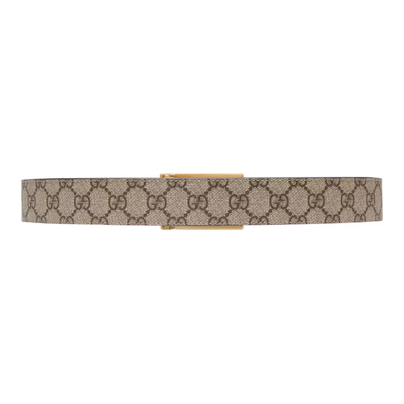 GUCCI Monogram Print Reversible Buckle Belt-2
