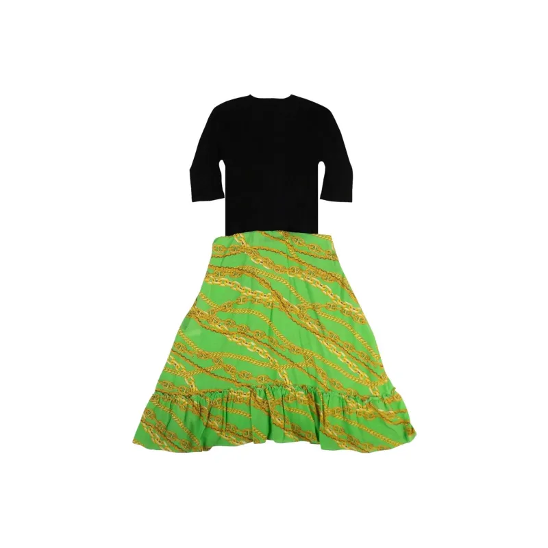 Balenciaga Chain Print Dress 'Green/Black'-1