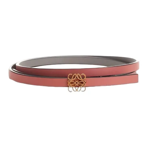 LOEWE Fashion Trend Versatile Casual Smooth Buckle Belt Women's Pink