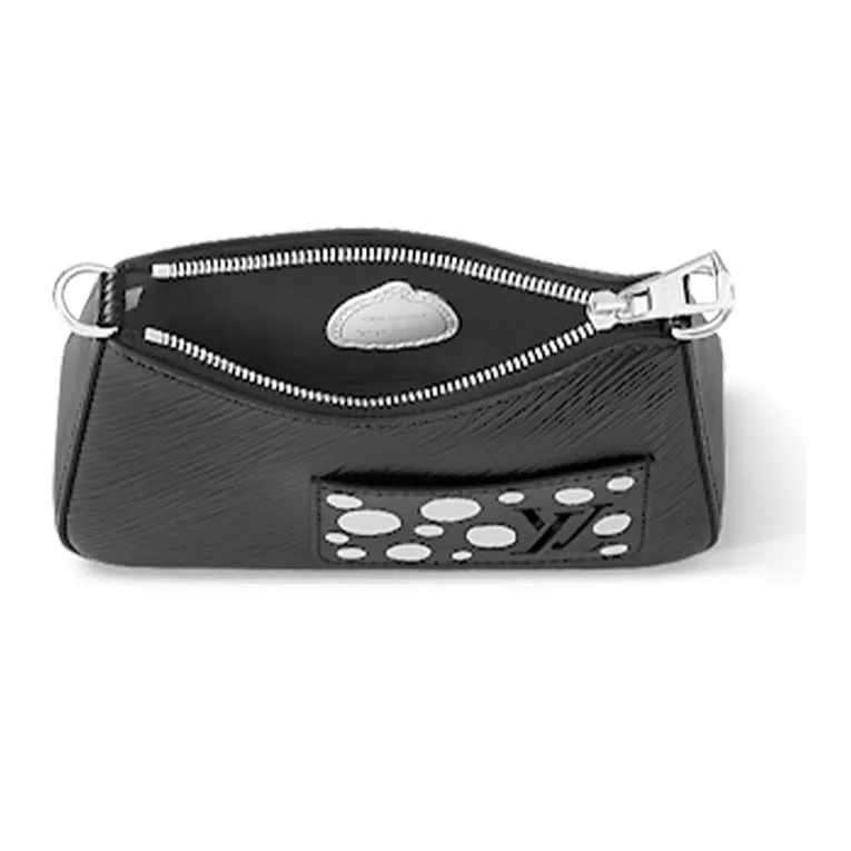LOUIS VUITTON Yayoi Kusama Collaboration MARELLINI Cow Leather Handbag, Shoulder Bag Regular Women's Black-3