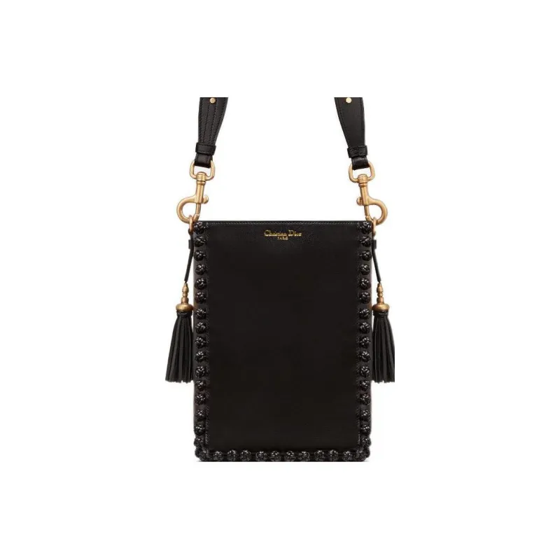 DIOR D Bubble Collection Sheepskin Bucket Bags Shoulder Bags Women's Black-0