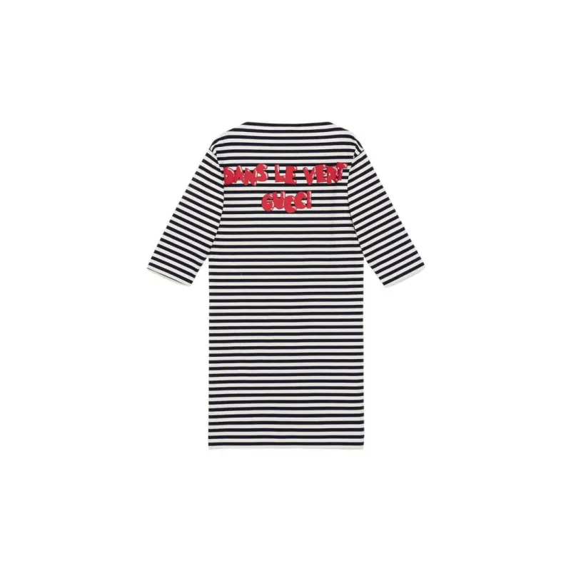 GUCCI Stripe print Embroidered Dress-1