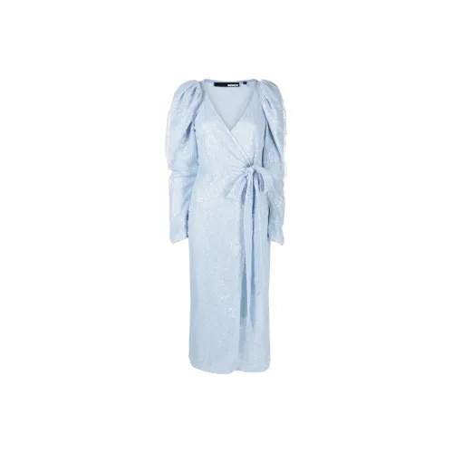 Rotate Long-Sleeved Dresses Women's Light Blue