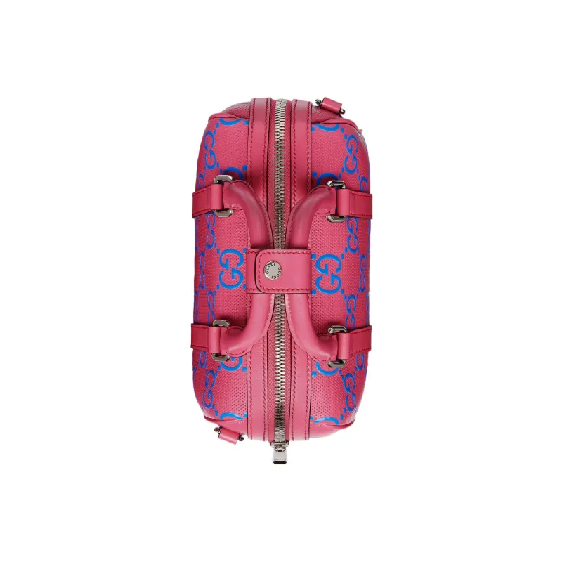 GUCCI Leather Cylinder Bag Handbag Shoulder Bag Crossbody Bag Travel Bag Mini Women's Pink-4