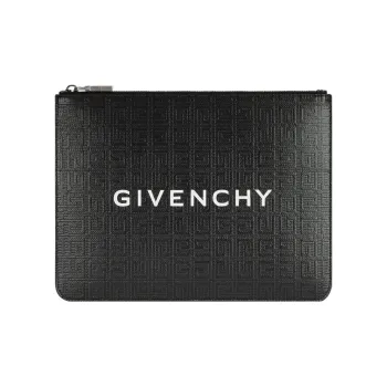 GIVENCHY Coated Canvas With Cotton Blend Clutch Large Size Men's Black