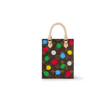 LOUIS VUITTON Yayoi Kusama Collaboration Petit Sac Plat Coated Canvas Tote Bag Shopping Bag Handbag Women's Multicolor
