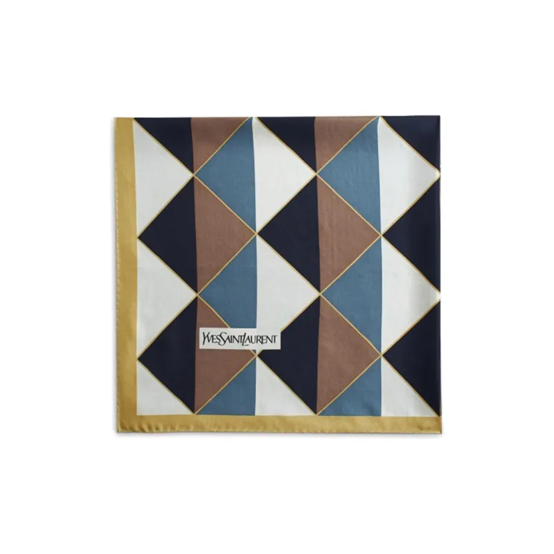 SAINT LAURENT Geometric-print Silk Scarf-1