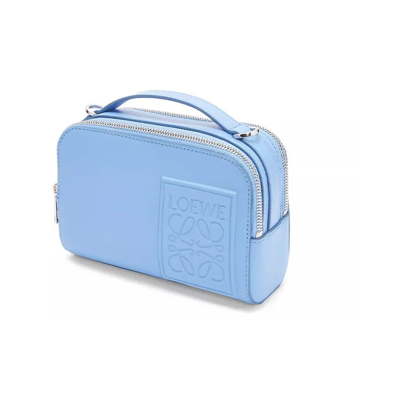 LOEWE Satin Cow Leather Camera Bag Handbag Shoulder Bag Crossbody Bag Mini Men's Light Blue-1