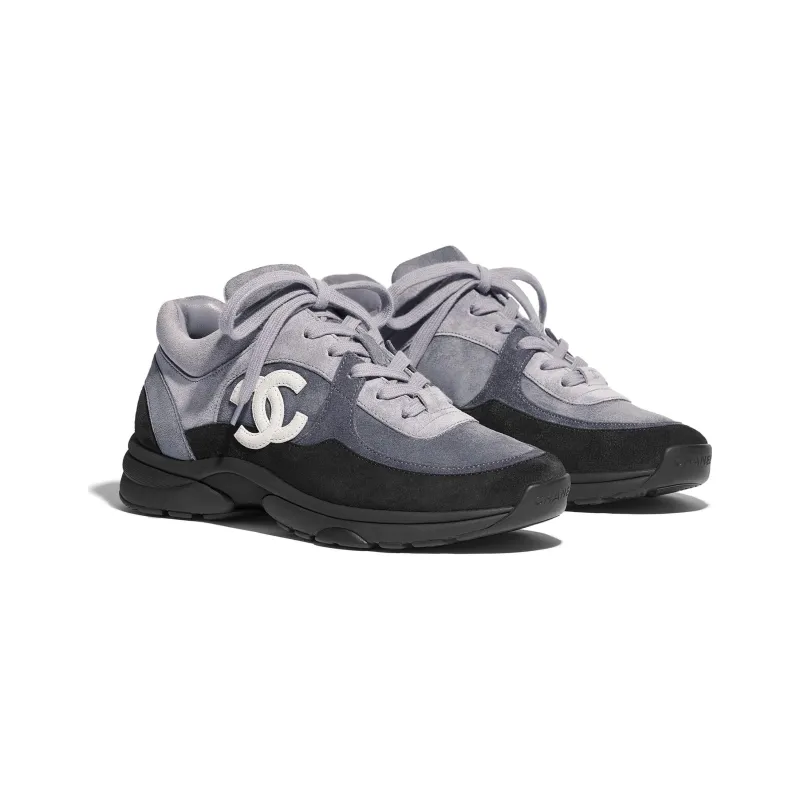 CHANEL Low Top Trainer Cc Grey Women's-2