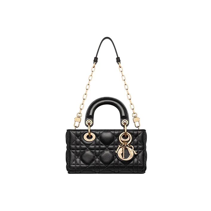 DIOR Lady D JOY Lambskin Lady Dior Bag, Shoulder Bag, Crossbody Bag, Handbag Extra Mini Women's Black-1