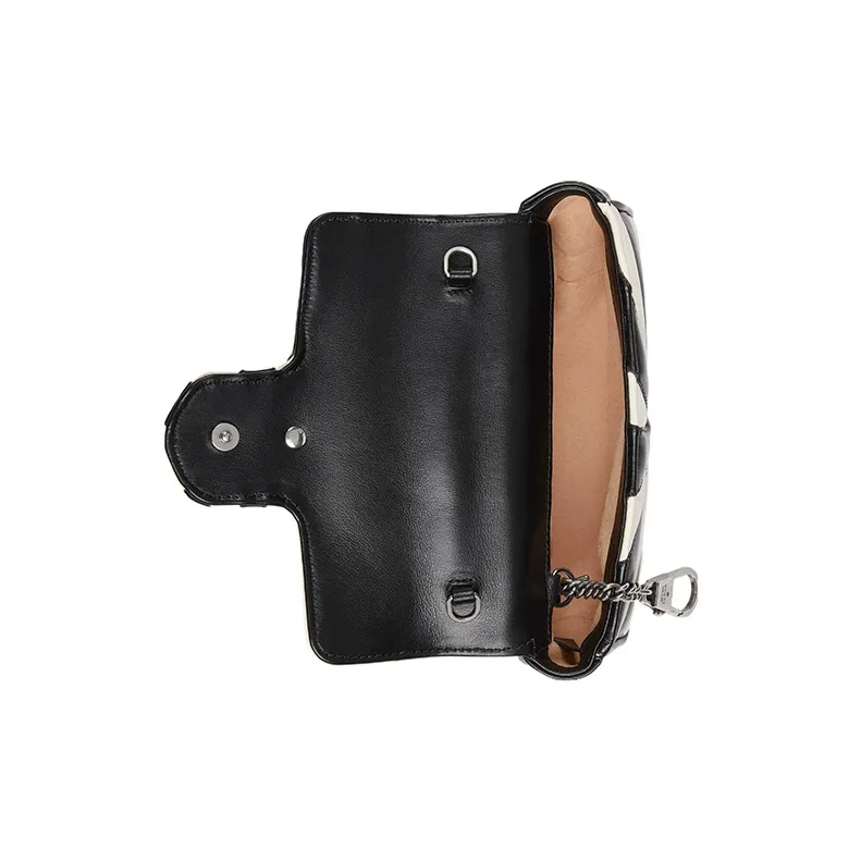 GUCCI GG Marmont Leather Sling Bag, Fanny Pack Regular Women's Black/White-8