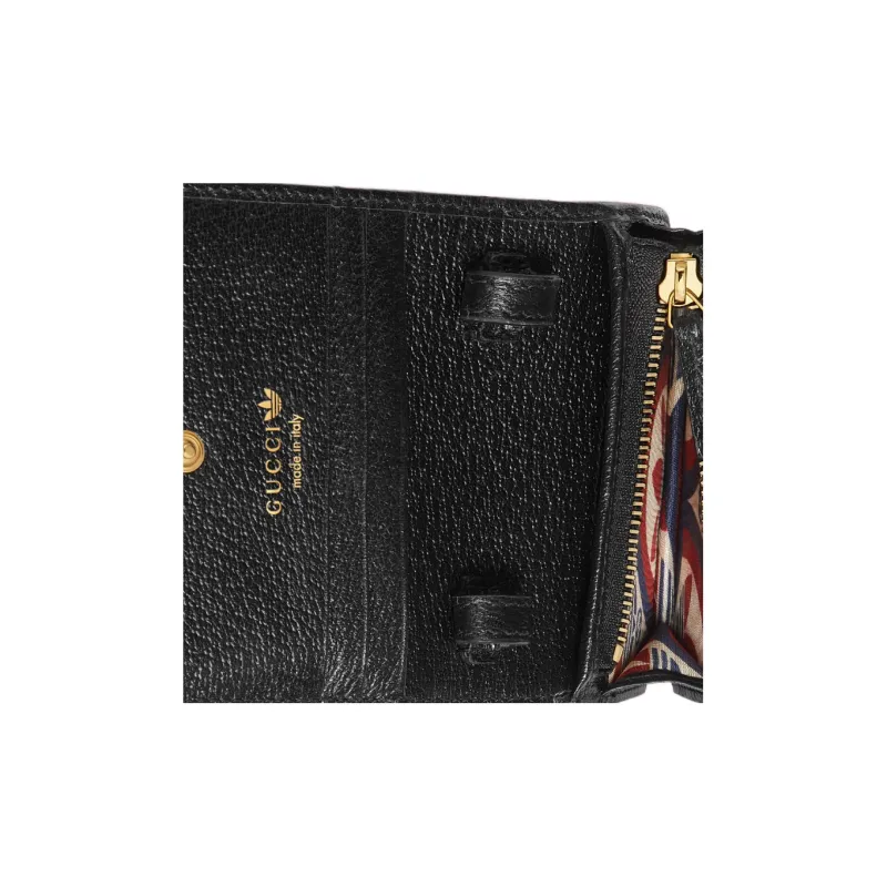 GUCCI Adidas Collaboration Leather Small Square Bag Shoulder Bag Crossbody Bag Unisex Black-7